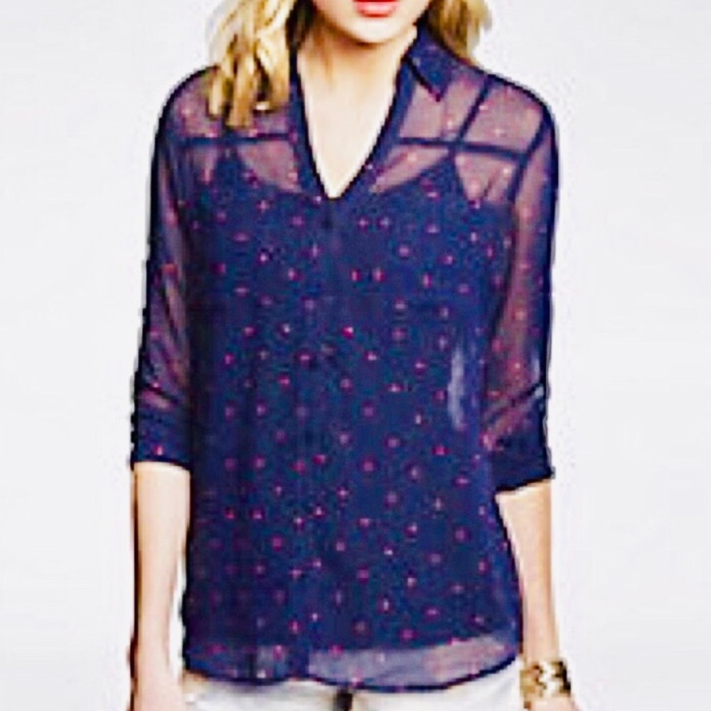 Express Portofino shirt navy/hearts sz S, excelent